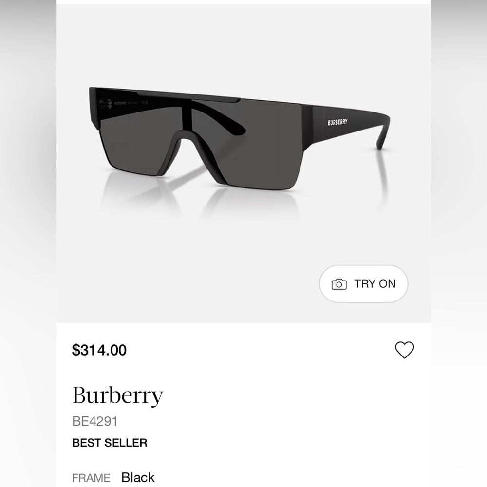 Burberry Sunglasses Black BE4291 Glasses Frames - Picture 2 of 11